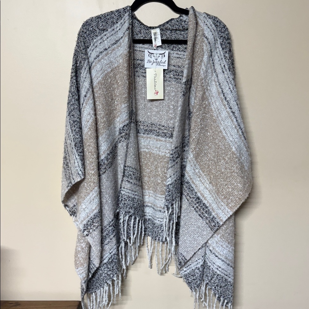 Bejazzled Boutique Striped Poncho